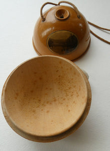 Antique 19th Century MAUCHLINE Ware String Box or Ball. View of Peebles, High Street