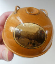 Load image into Gallery viewer, Antique 19th Century MAUCHLINE Ware String Box or Ball. View of Peebles, High Street
