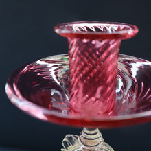 Load image into Gallery viewer, LARGE Vintage VENETIAN Glass Candlestick with Dolphin Detail &amp; Gold Aventurine Flecks. Attributed to Salviati. 10 1/4 inches
