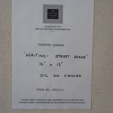 Load image into Gallery viewer, 1980s Oil Painting on Canvas by Crawfurd Adamson (1953 - 2024) Entitled Street Scene
