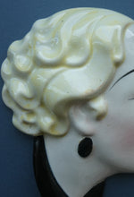 Load image into Gallery viewer, 1930s ART DECO Wall Mask by Cope &amp; Co. Art Deco Lady with Blonde Hair and Large Drop Earring
