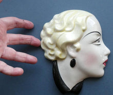 Load image into Gallery viewer, 1930s ART DECO Wall Mask by Cope &amp; Co. Art Deco Lady with Blonde Hair and Large Drop Earring
