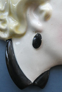 1930s ART DECO Wall Mask by Cope & Co. Art Deco Lady with Blonde Hair and Large Drop Earring