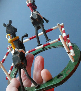  Vintage 1950s Hand-Made Painted Nuts and Bolts Model of Showjumpers