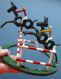  Vintage 1950s Hand-Made Painted Nuts and Bolts Model of Showjumpers