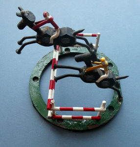  Vintage 1950s Hand-Made Painted Nuts and Bolts Model of Showjumpers