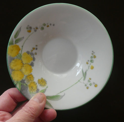 SHELLEY 1930s Art Deco SPARE SAUCER. Regal Acacia Pattern with Yellow Flowers