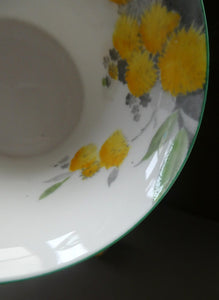 SHELLEY 1930s Art Deco Milk Jug and Open Sugar Bowl. Regal Acacia Pattern with Yellow Flowers