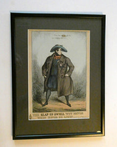 William Heath ORIGINAL 1820s Georgian Satirical Print. King George IV. The Slap up Swell...