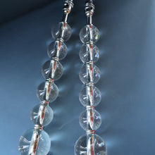 Load image into Gallery viewer, Contemporary Design. Top Quality HEATHFIELD &amp; Co PAIR of Tall Table Lamps with Columns of Cystal Balls &amp; Chrome Base
