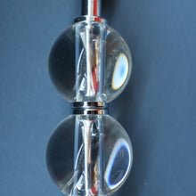 Load image into Gallery viewer, Contemporary Design. Top Quality HEATHFIELD &amp; Co PAIR of Tall Table Lamps with Columns of Cystal Balls &amp; Chrome Base

