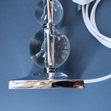 Load image into Gallery viewer, Contemporary Design. Top Quality HEATHFIELD &amp; Co PAIR of Tall Table Lamps with Columns of Cystal Balls &amp; Chrome Base

