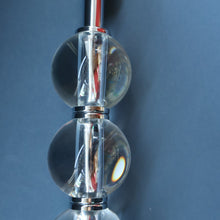 Load image into Gallery viewer, Contemporary Design. Top Quality HEATHFIELD &amp; Co PAIR of Tall Table Lamps with Columns of Cystal Balls &amp; Chrome Base
