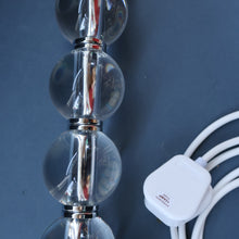 Load image into Gallery viewer, Contemporary Design. Top Quality HEATHFIELD &amp; Co PAIR of Tall Table Lamps with Columns of Cystal Balls &amp; Chrome Base
