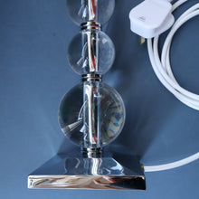 Load image into Gallery viewer, Contemporary Design. Top Quality HEATHFIELD &amp; Co PAIR of Tall Table Lamps with Columns of Cystal Balls &amp; Chrome Base
