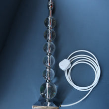 Load image into Gallery viewer, Contemporary Design. Top Quality HEATHFIELD &amp; Co PAIR of Tall Table Lamps with Columns of Cystal Balls &amp; Chrome Base
