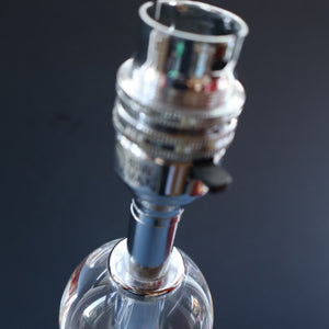Contemporary Design. Top Quality HEATHFIELD & Co PAIR of Tall Table Lamps with Columns of Cystal Balls & Chrome Base