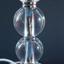 Load image into Gallery viewer, Contemporary Design. Top Quality HEATHFIELD &amp; Co PAIR of Tall Table Lamps with Columns of Cystal Balls &amp; Chrome Base
