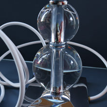Load image into Gallery viewer, Contemporary Design. Top Quality HEATHFIELD &amp; Co PAIR of Tall Table Lamps with Columns of Cystal Balls &amp; Chrome Base
