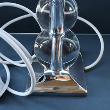 Load image into Gallery viewer, Contemporary Design. Top Quality HEATHFIELD &amp; Co PAIR of Tall Table Lamps with Columns of Cystal Balls &amp; Chrome Base
