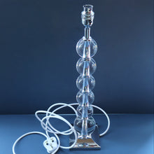 Load image into Gallery viewer, Contemporary Design. Top Quality HEATHFIELD &amp; Co PAIR of Tall Table Lamps with Columns of Cystal Balls &amp; Chrome Base
