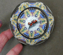 Load image into Gallery viewer, Vintage 1980s PERTHSHIRE PAPERWEIGHT. Millefiori Ground with Train Motif (PP 56)
