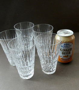 SET OF FIVE Vintage WATERFORD CRYSTAL "Tramore (Cut)" Highball Tumbler. 5 inches in height