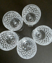 Load image into Gallery viewer, WATERFORD CRYSTAL &quot;Boyne&quot;. SET OF FIVE Sherry Glasses. 4 1/4 inches
