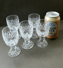 Load image into Gallery viewer, WATERFORD CRYSTAL &quot;Boyne&quot;. SET OF FIVE Sherry Glasses. 4 1/4 inches
