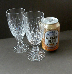 Vintage WATERFORD CRYSTAL "Boyne". PAIR of Large White Wine / Champagne Glasses