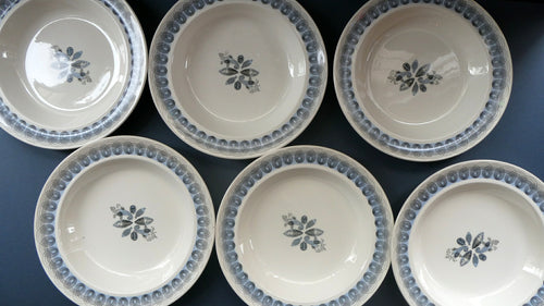 Vintage 1950s Wedgwood SIX SOUP or PASTA BOWLS. Persephone / Harvest Festival Pattern