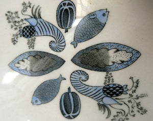 ERIC RAVILIOUS. Vintage Wedgwood Large Lidded Tureen. Persephone / Harvest Festival Pattern with Stylised Fish