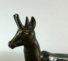 Load image into Gallery viewer, Original 1930s ART DECO Lamp. Roe Deer with Crackle Glass Shade &amp; Black Marble
