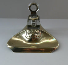 Load image into Gallery viewer, Rare Antique Real Bronze Geschutzt Ink Stand and Ink Well. With Secessionist Decoration
