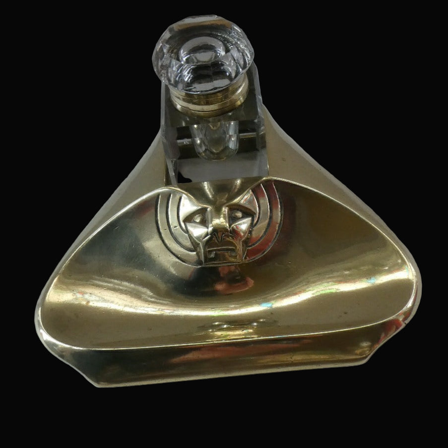 Rare Antique Real Bronze Geschutzt Ink Stand and Ink Well. With Secessionist Decoration