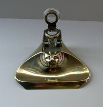 Load image into Gallery viewer, Rare Antique Real Bronze Geschutzt Ink Stand and Ink Well. With Secessionist Decoration
