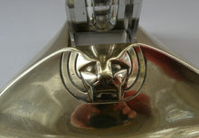 Load image into Gallery viewer, Rare Antique Real Bronze Geschutzt Ink Stand and Ink Well. With Secessionist Decoration
