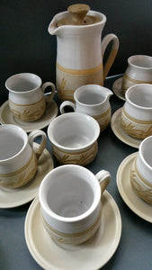 SCOTTISH POTTERY. Complete 1970s COFFEE SET by Barbara Davidson. 22 pieces