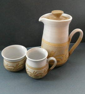 SCOTTISH POTTERY. Complete 1970s COFFEE SET by Barbara Davidson. 22 pieces