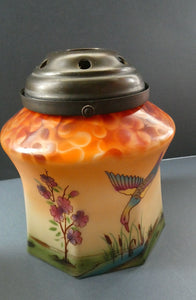 1920s Art Deco Czech Glass Lamp with Oriental Motifs