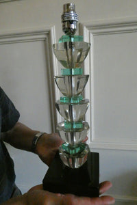 1930s Crystal Faceted Stacked Table Lamp.