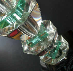 1930s Crystal Faceted Stacked Table Lamp.