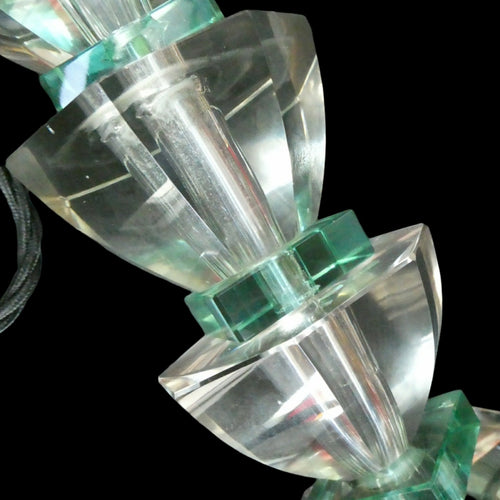 1930s Crystal Faceted Stacked Table Lamp. 