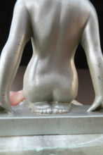 Load image into Gallery viewer, Frankart Cast Metal 1920s Art Deco Nude Ladies Bookends. Alabaster Base
