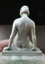 Load image into Gallery viewer, Frankart Cast Metal 1920s Art Deco Nude Ladies Bookends. Alabaster Base
