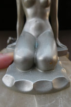 Load image into Gallery viewer, Frankart Cast Metal 1920s Art Deco Nude Ladies Bookends. Alabaster Base
