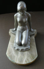 Load image into Gallery viewer, Frankart Cast Metal 1920s Art Deco Nude Ladies Bookends. Alabaster Base
