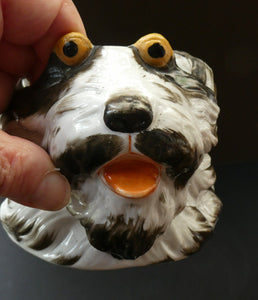 Rare Late 19th Century Continental Ceramic Tobacco Jar. Terrier Head