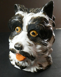 Rare Late 19th Century Continental Ceramic Tobacco Jar. Terrier Head