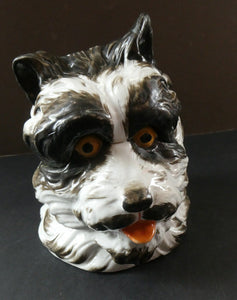 Rare Late 19th Century Continental Ceramic Tobacco Jar. Terrier Head